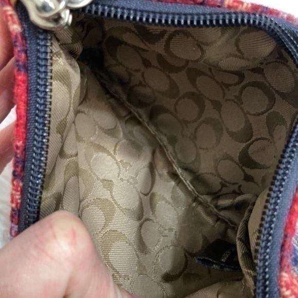 Coach multicolor wool wristlet